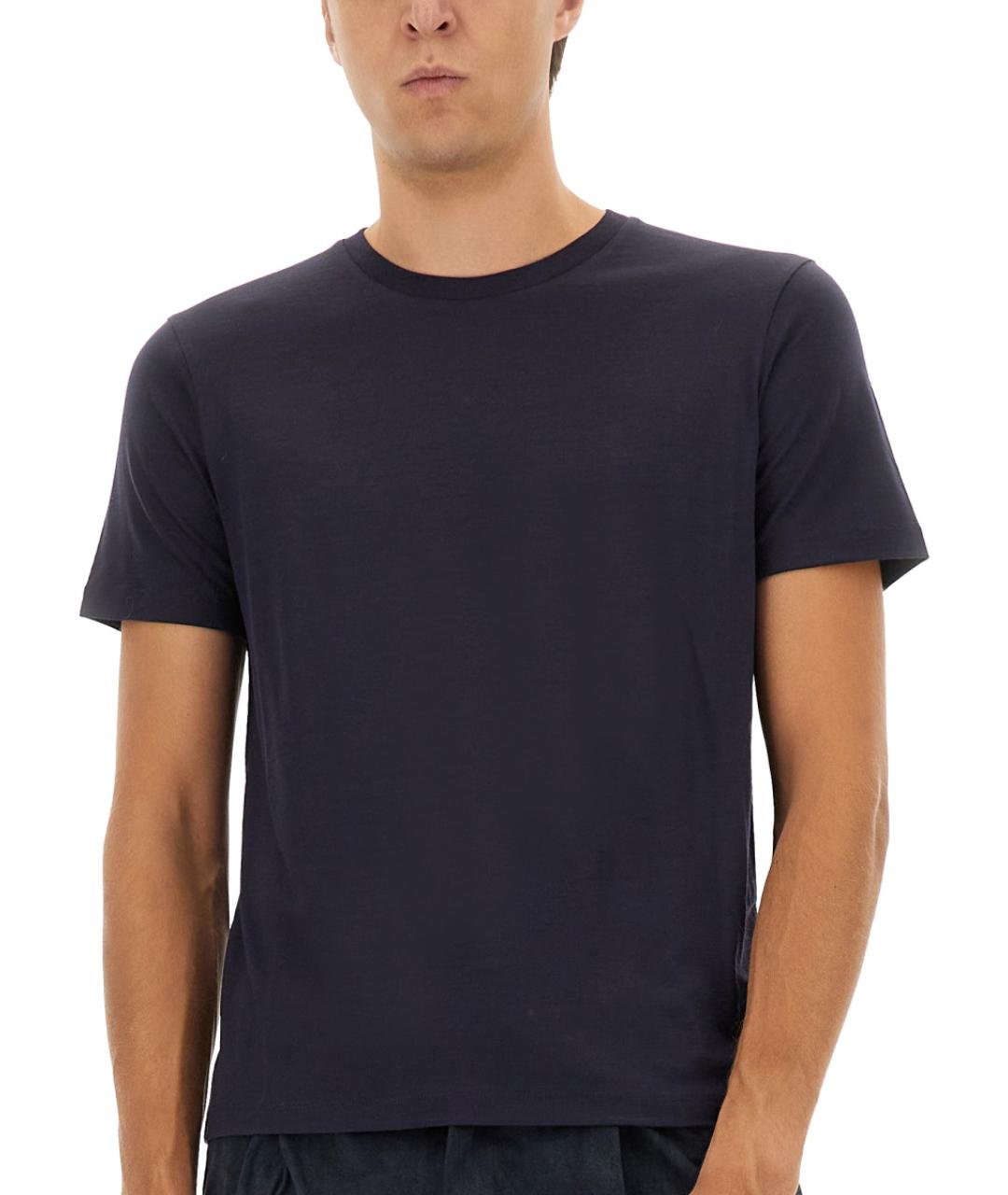 HERNO Синяя хлопко-шерстяная футболка, фото 4