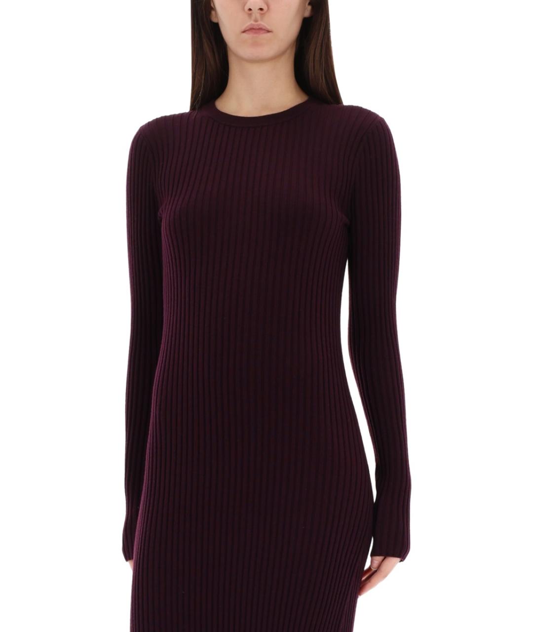 HELMUT LANG Фиолетовое шерстяное вечернее платье, фото 5