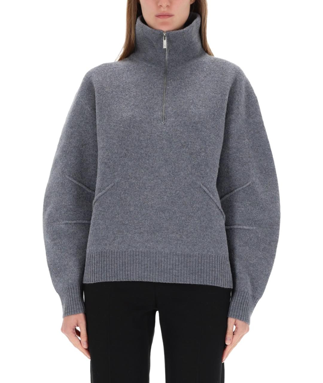 HELMUT LANG Серый шерстяной джемпер / свитер, фото 5