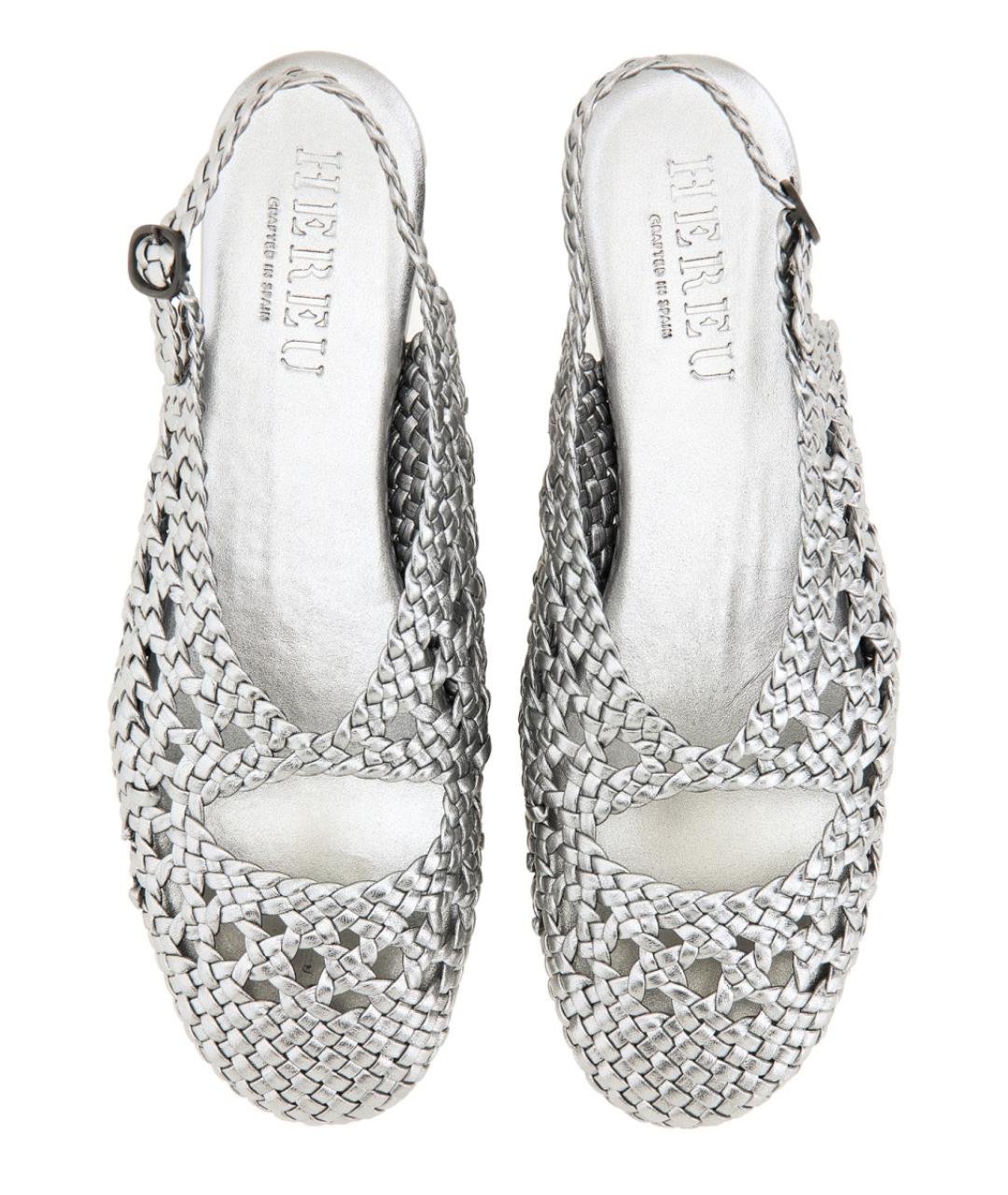 HEREU Серебряные кожаные балетки, фото 6