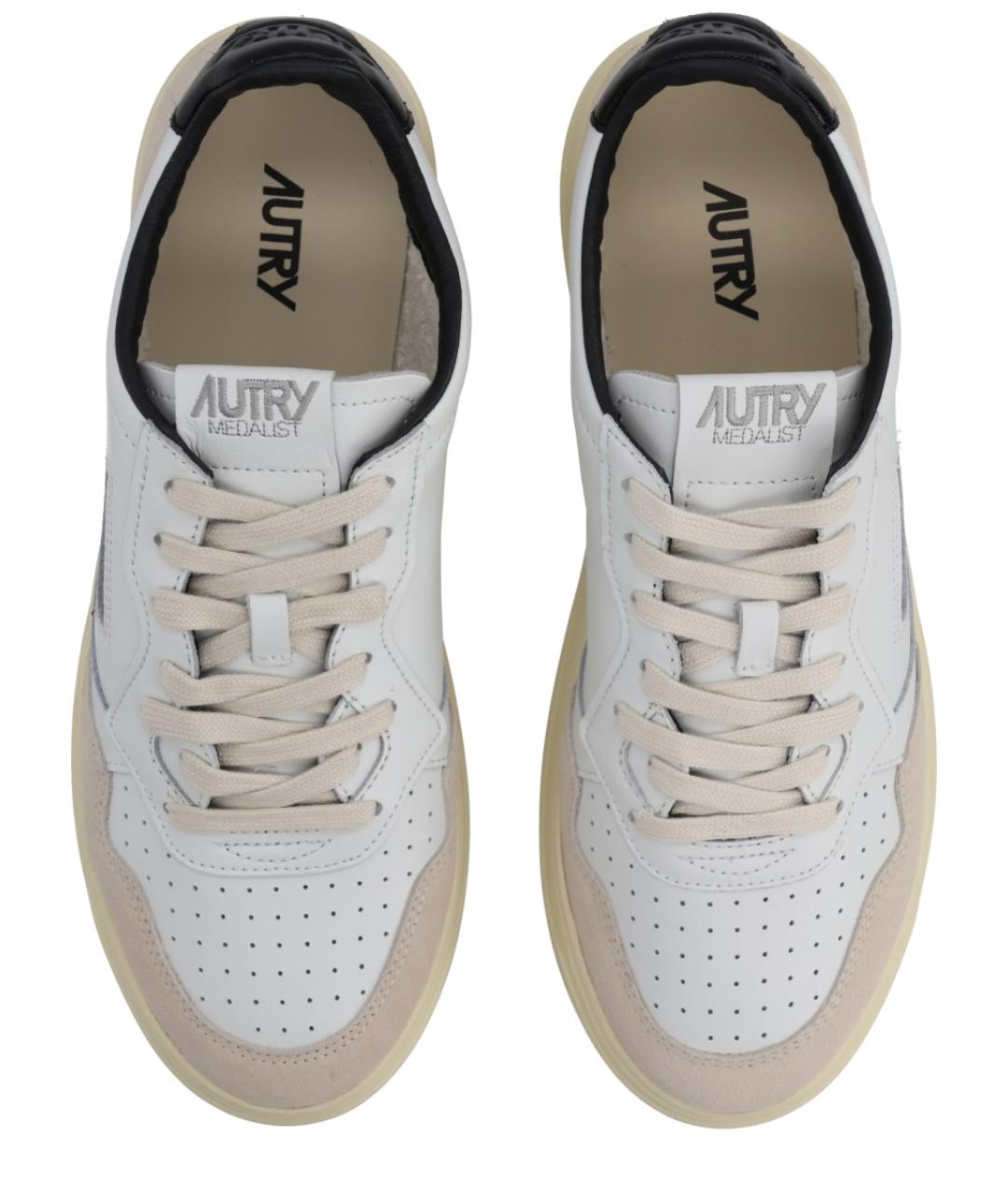 AUTRY Белые кожаные низкие кроссовки / кеды, фото 5