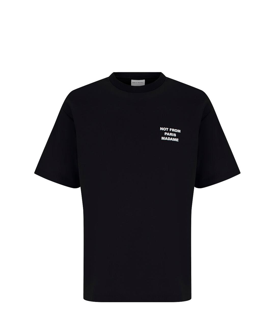 Drole de Monsieur Черная хлопковая футболка, фото 1