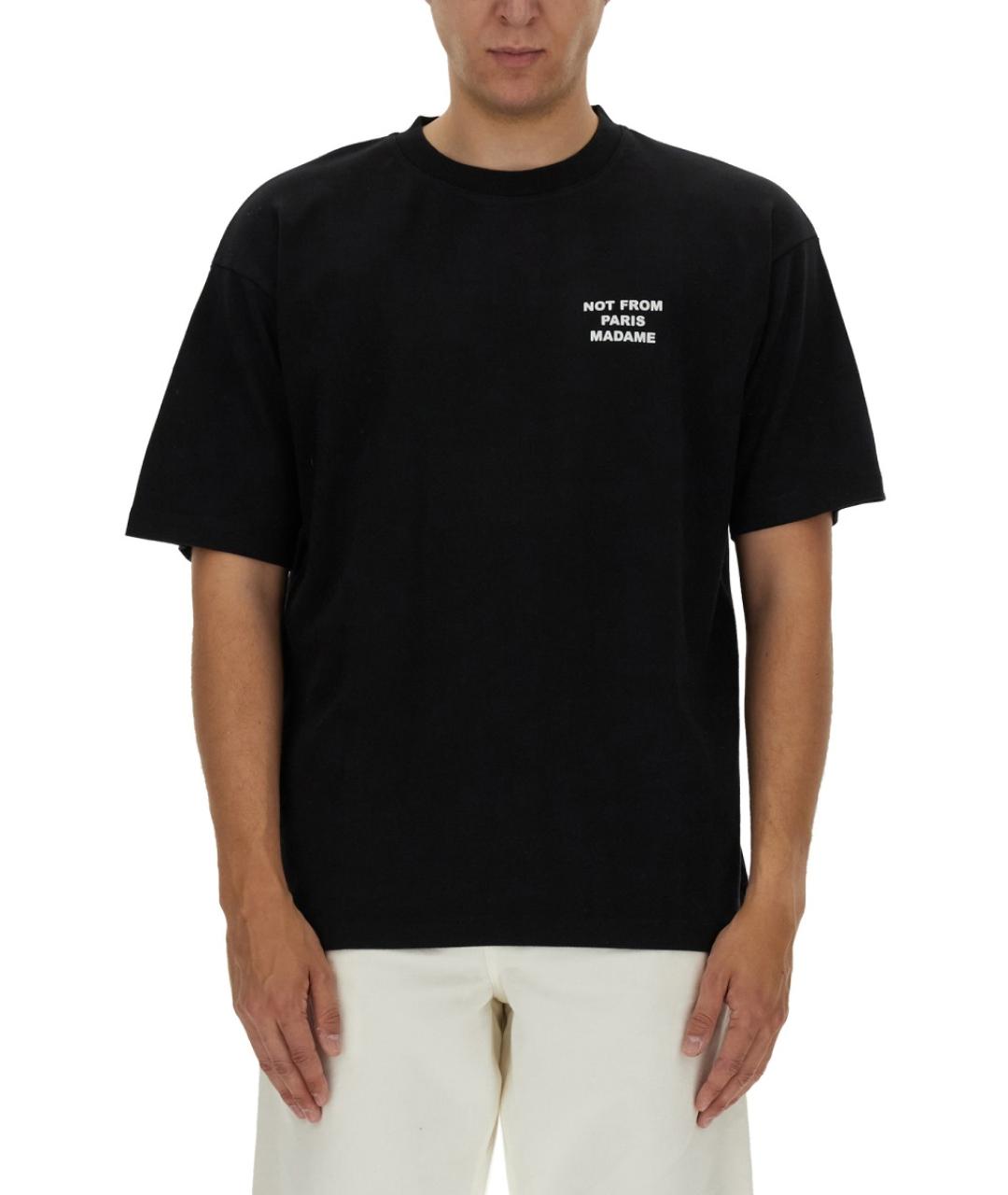 Drole de Monsieur Черная хлопковая футболка, фото 4