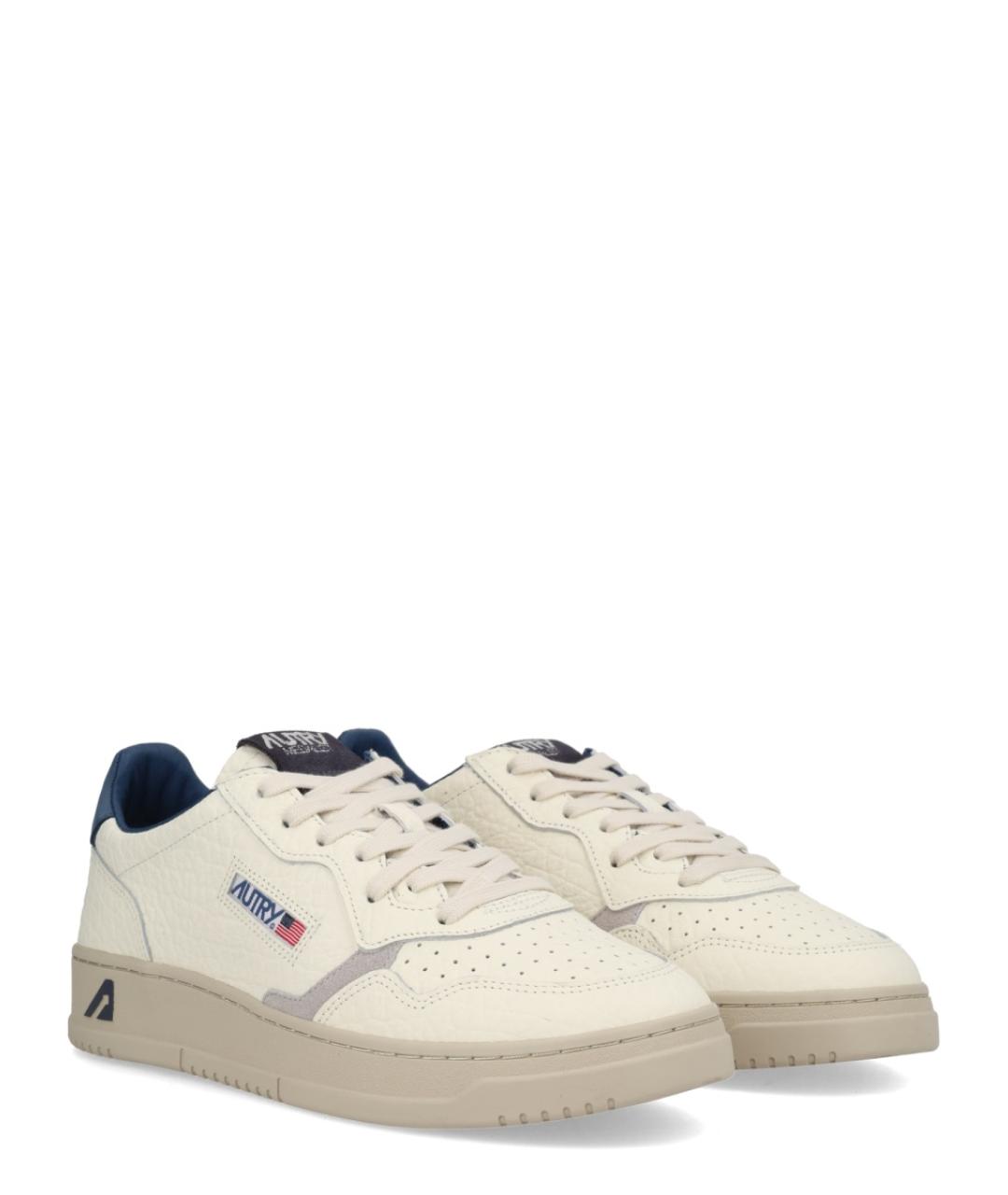 AUTRY Бежевые кожаные низкие кроссовки / кеды, фото 2