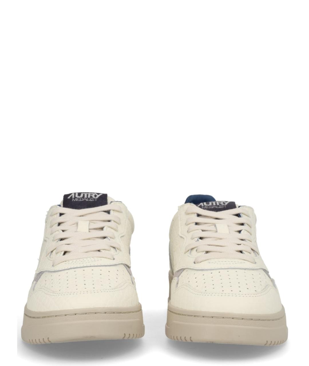 AUTRY Бежевые кожаные низкие кроссовки / кеды, фото 3