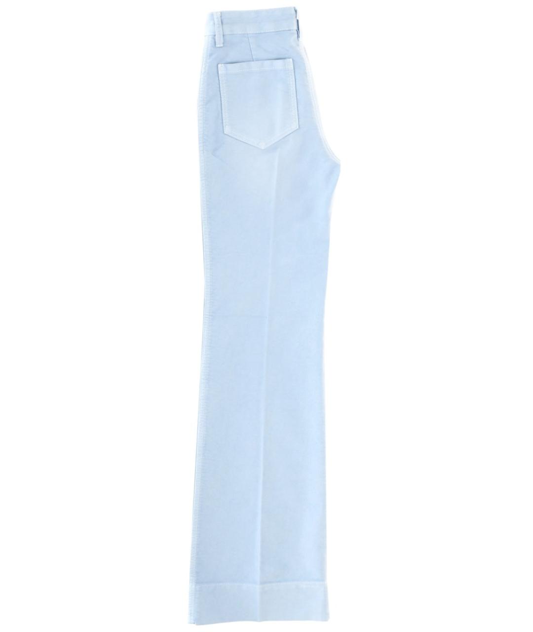 VICTORIA BECKHAM Голубые хлопковые прямые джинсы, фото 3