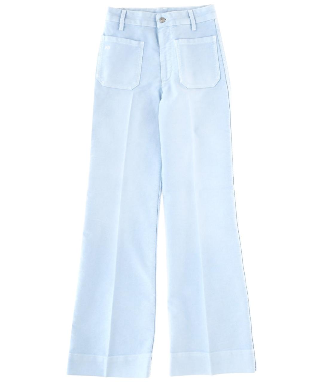 VICTORIA BECKHAM Голубые хлопковые прямые джинсы, фото 1