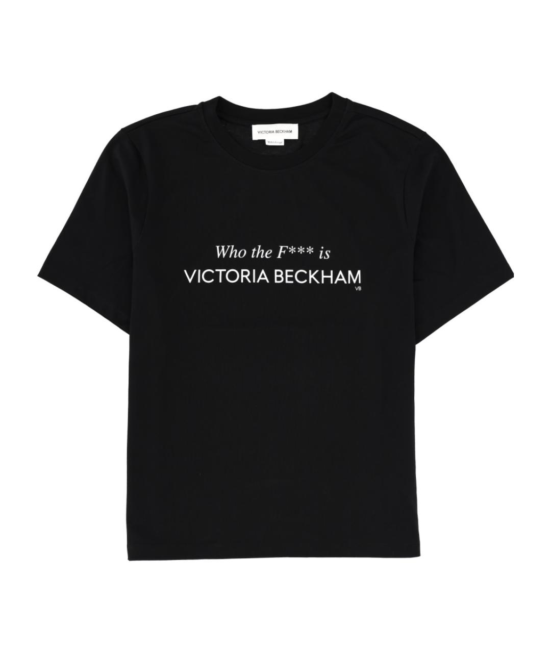 VICTORIA BECKHAM Черная хлопковая футболка, фото 1