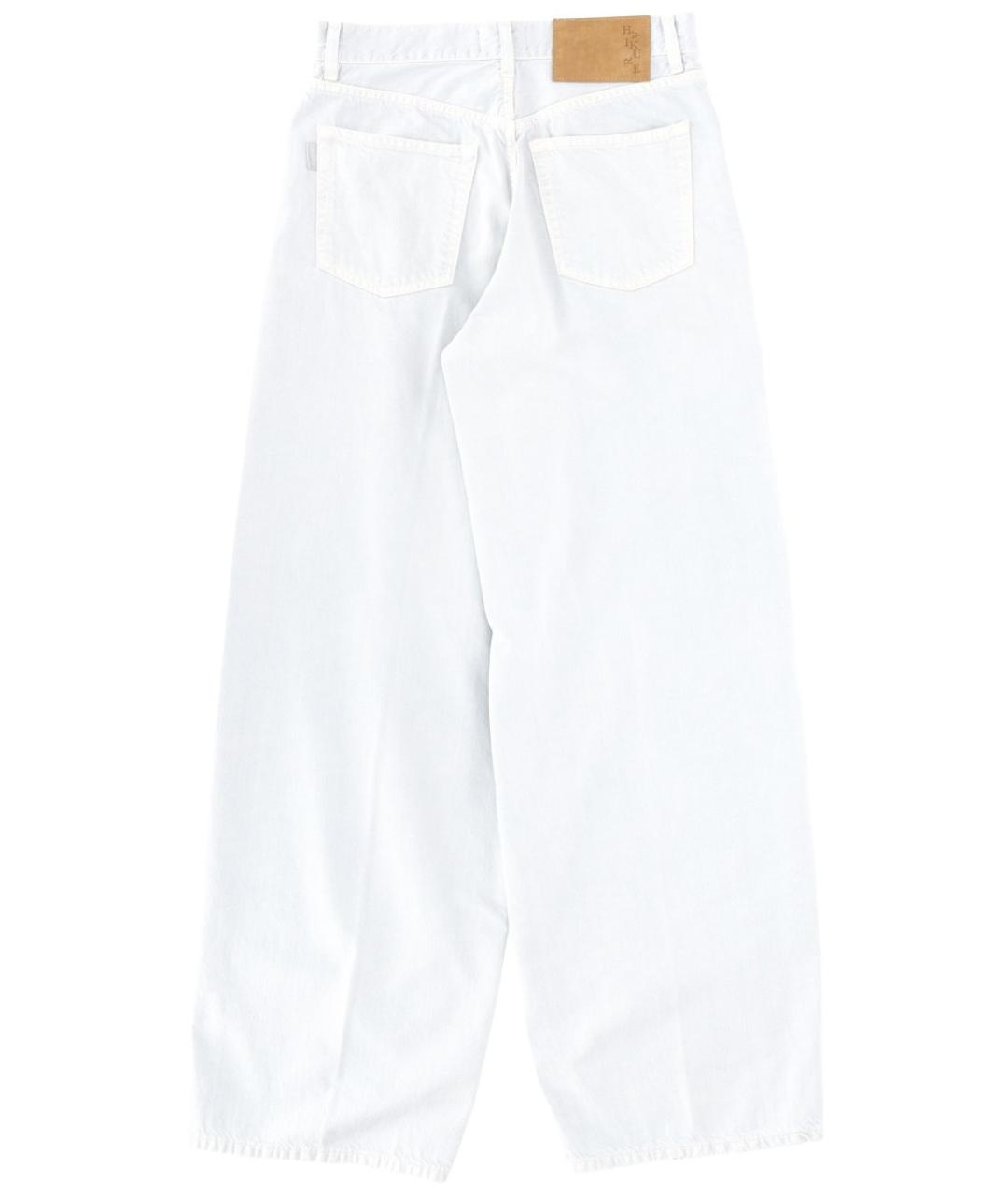 HAIKURE Белые хлопко-леновые прямые джинсы, фото 2