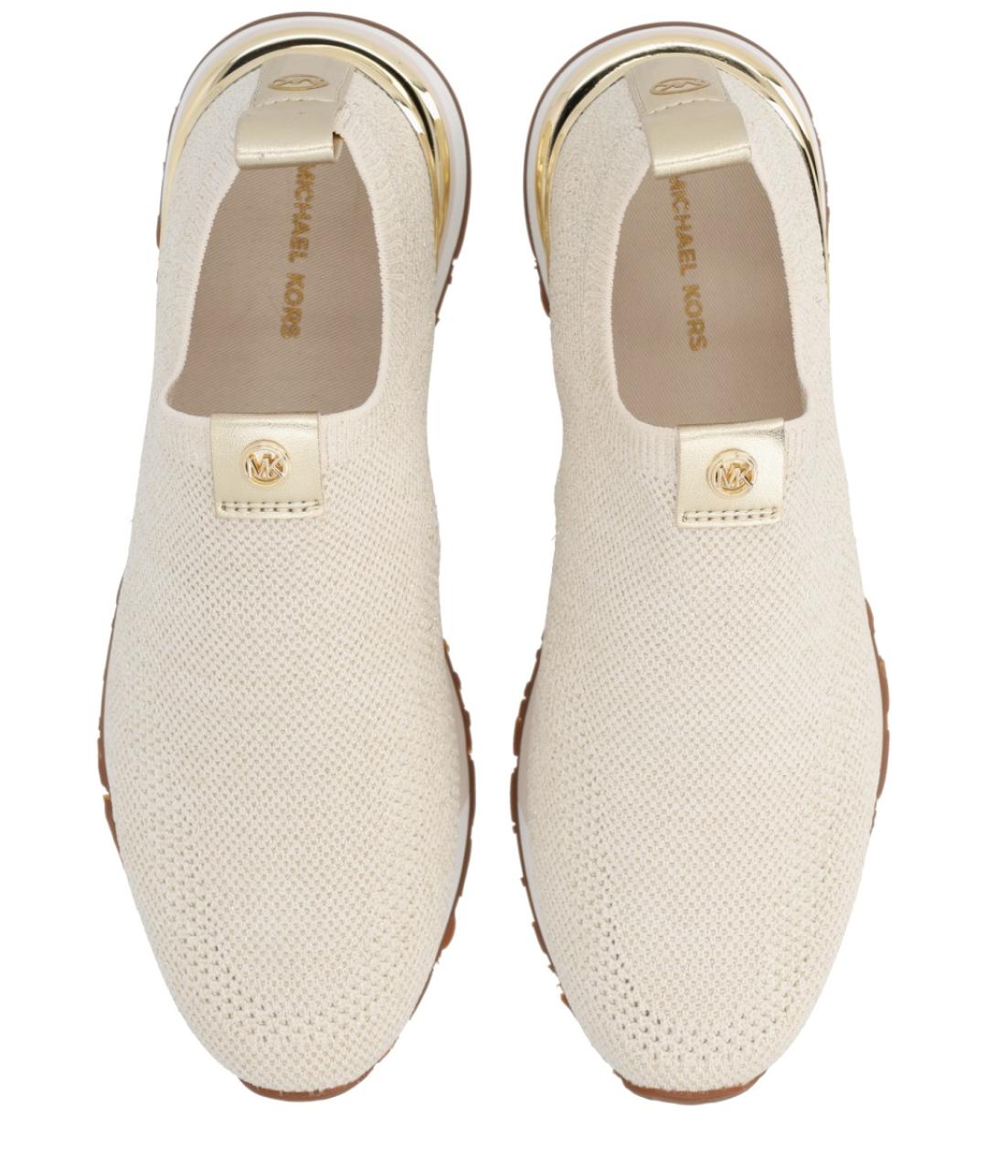 MICHAEL KORS Бежевые синтетические кроссовки, фото 5