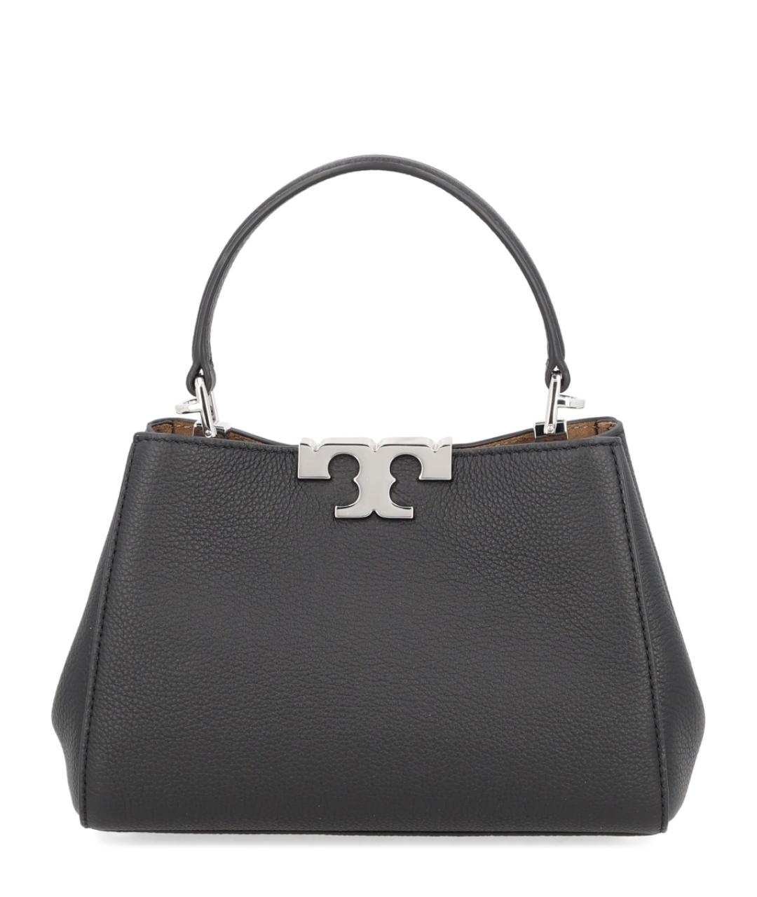 TORY BURCH Черная кожаная сумка с короткими ручками, фото 3