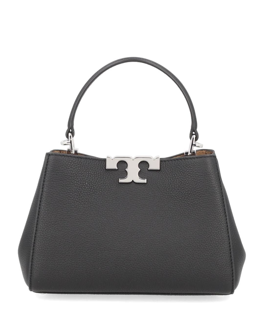 TORY BURCH Черная кожаная сумка с короткими ручками, фото 1