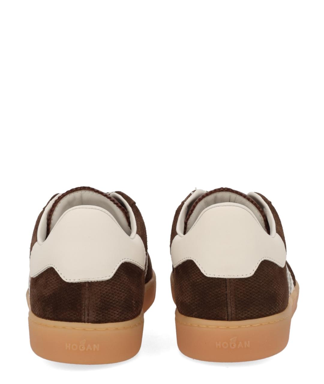 HOGAN Коричневые кожаные кроссовки, фото 4