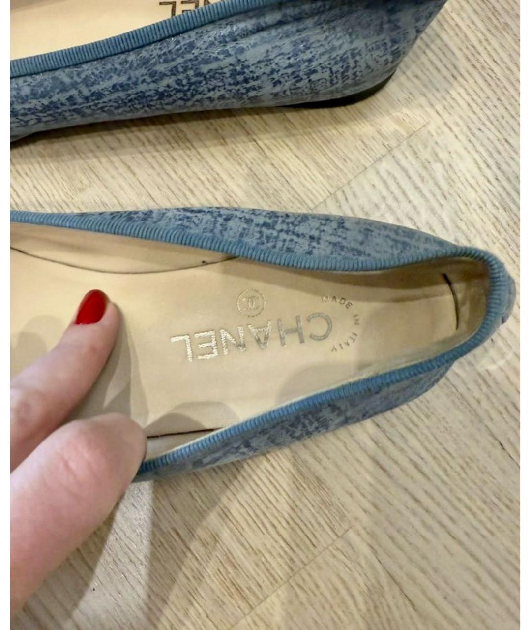 CHANEL Серые кожаные балетки, фото 4