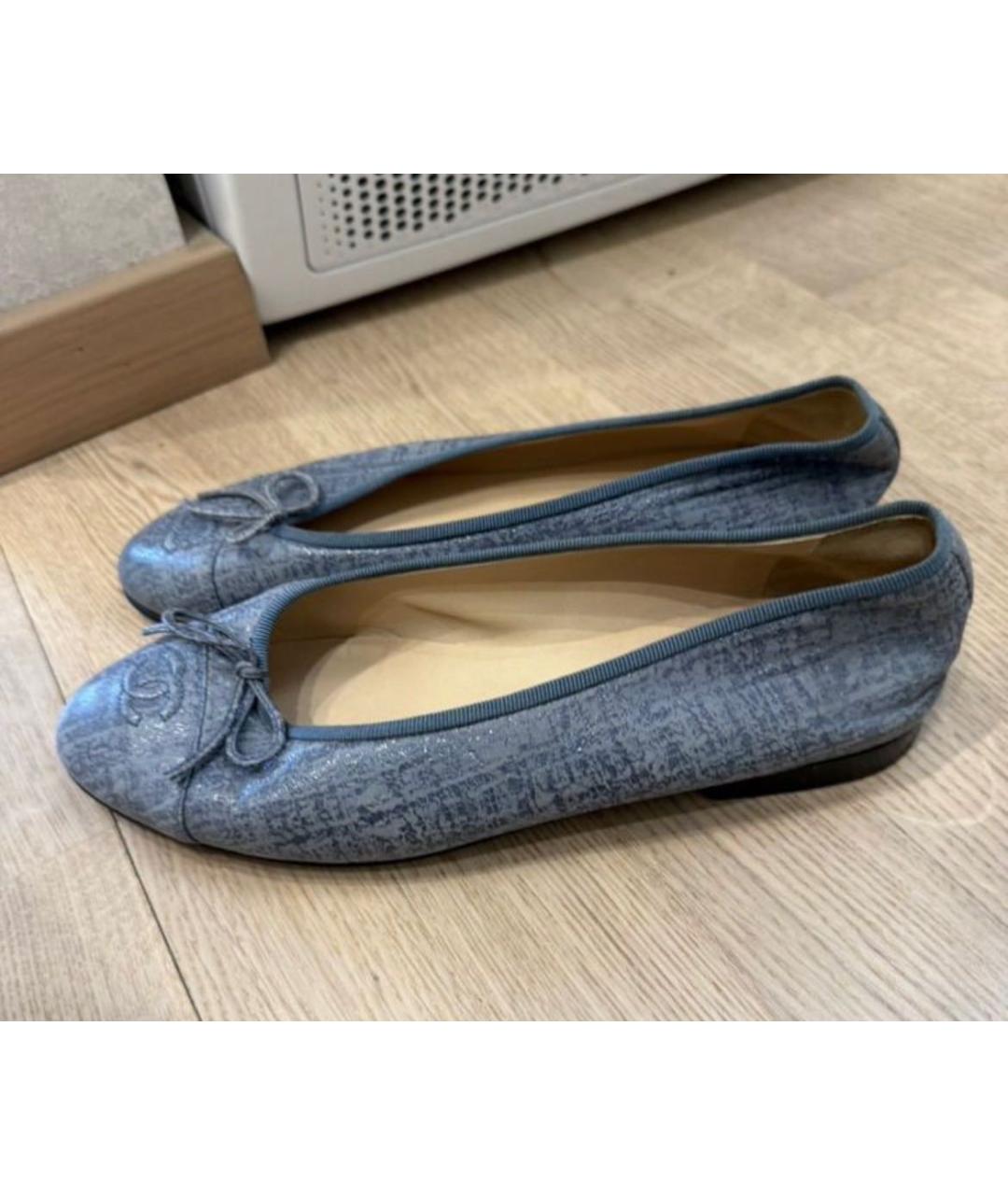 CHANEL Серые кожаные балетки, фото 8