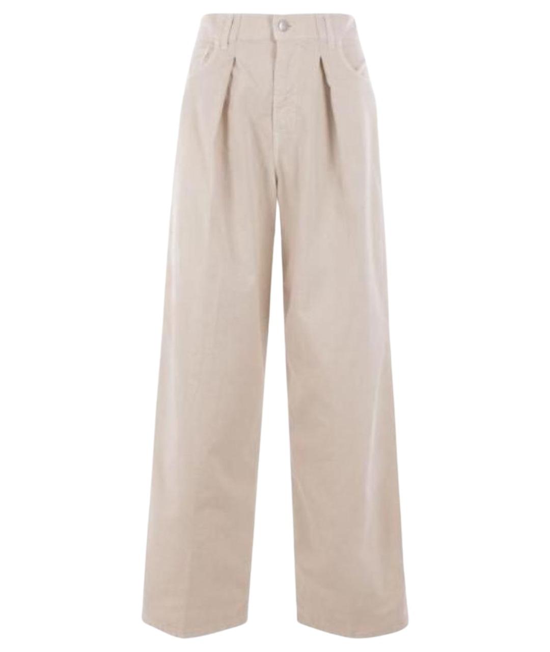 HAIKURE Бежевые хлопковые джинсы клеш, фото 1