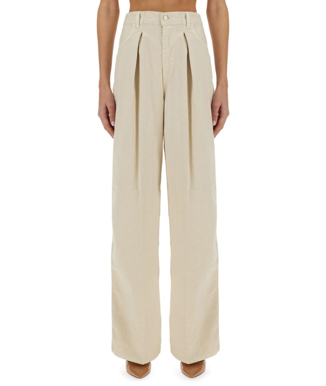 HAIKURE Бежевые хлопковые джинсы клеш, фото 5