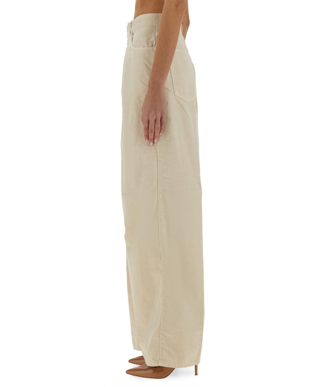 HAIKURE Бежевые хлопковые джинсы клеш, фото 4