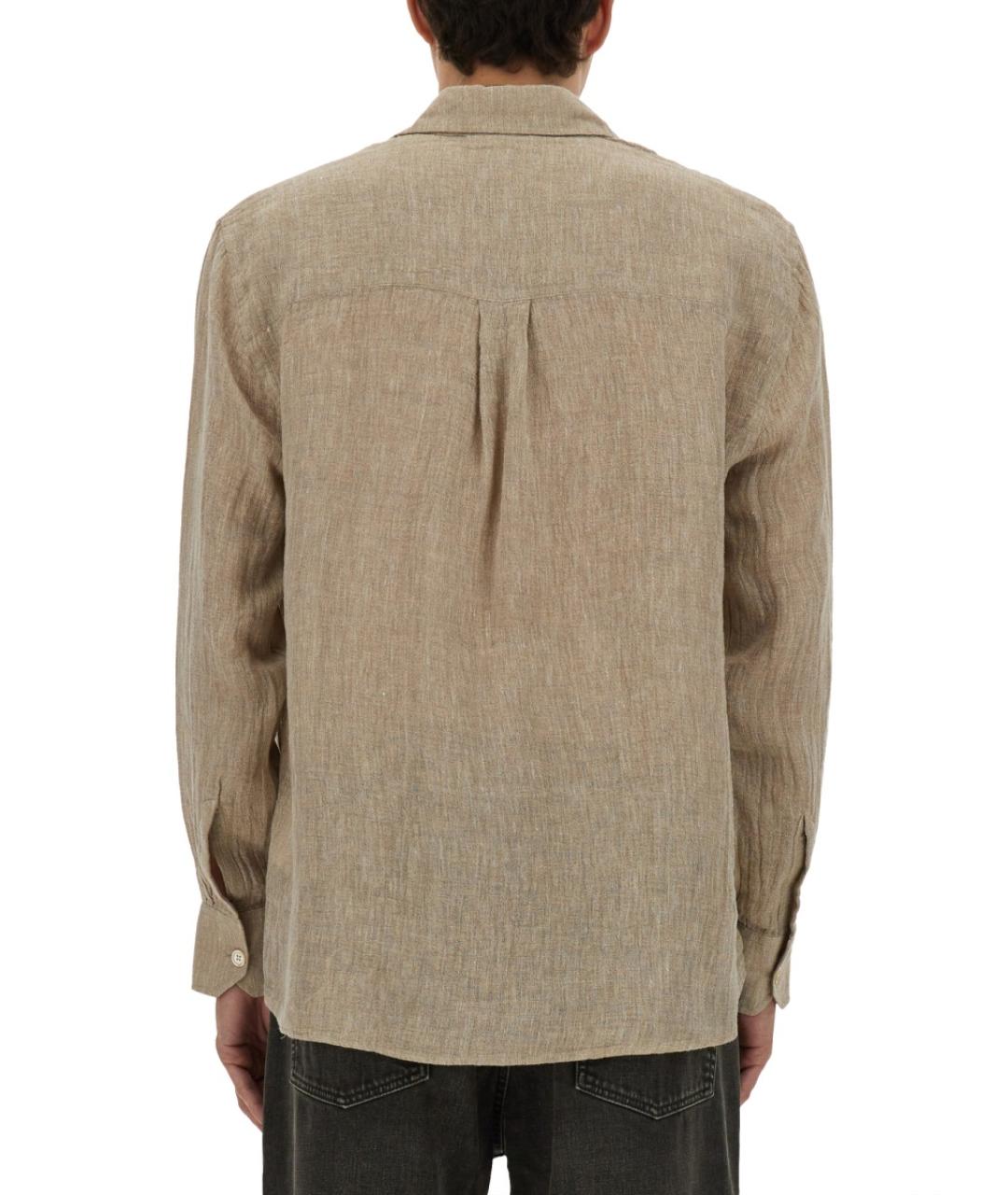 OUR LEGACY Бежевая льняная кэжуал рубашка, фото 3