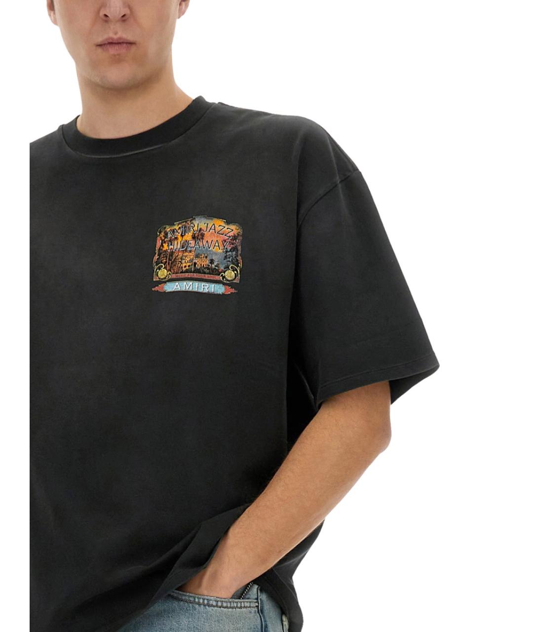 AMIRI Черная хлопковая футболка, фото 4