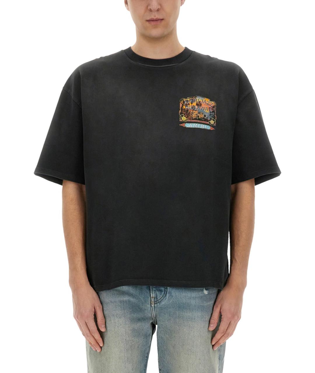 AMIRI Черная хлопковая футболка, фото 5