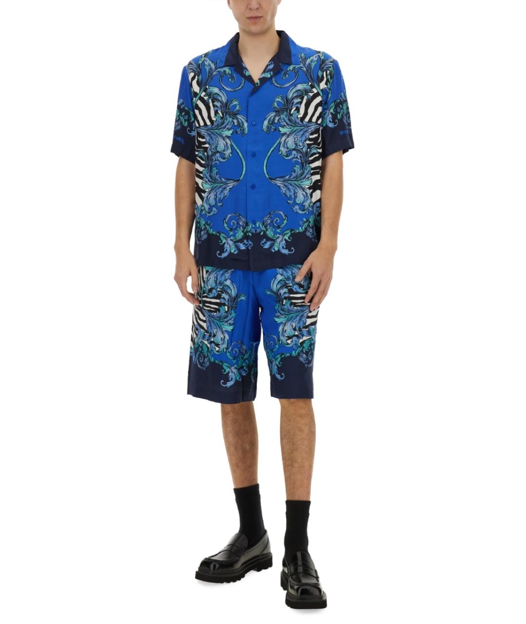 VERSACE JEANS COUTURE Синие вискозные шорты, фото 3