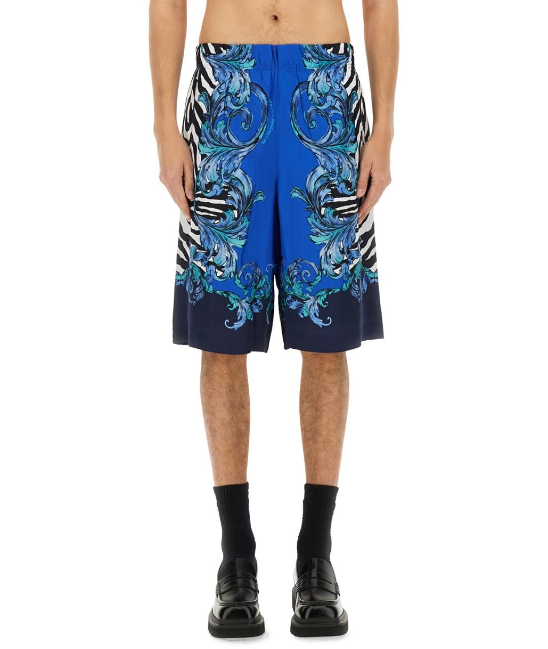 VERSACE JEANS COUTURE Синие вискозные шорты, фото 2