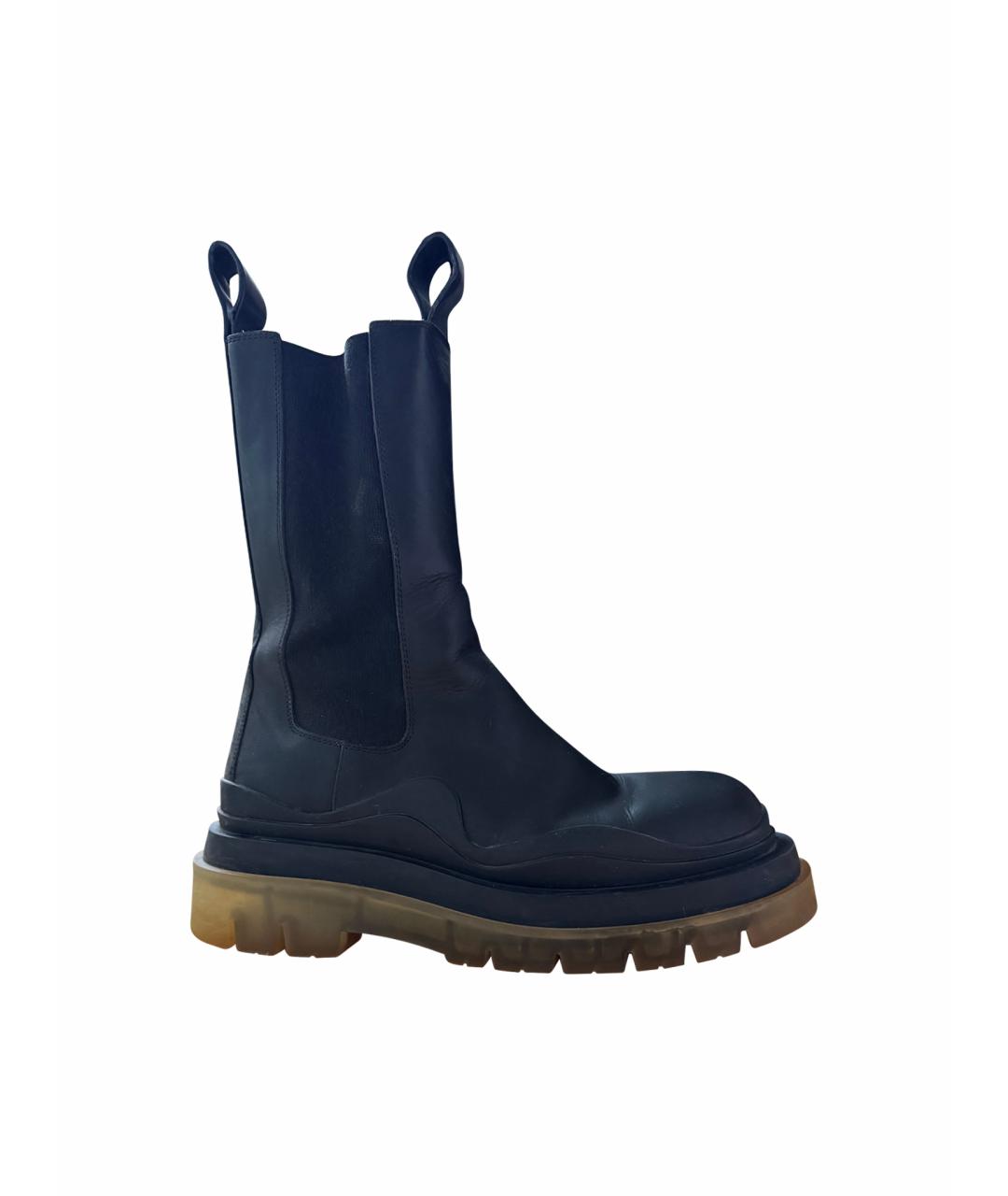 BOTTEGA VENETA Черные кожаные полусапоги, фото 1