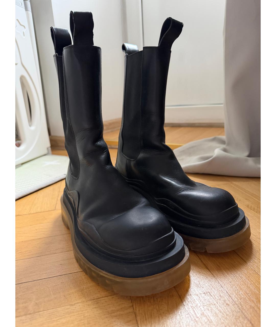 BOTTEGA VENETA Черные кожаные полусапоги, фото 2