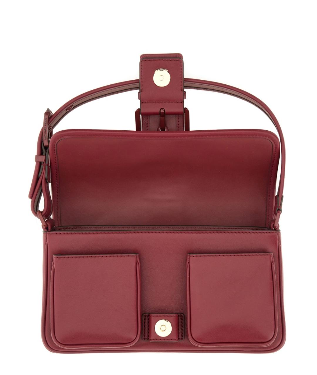 MICHAEL KORS Бордовая кожаная сумка через плечо, фото 3