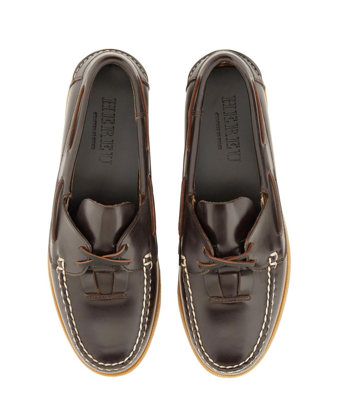 HEREU Коричневые кожаные мокасины, фото 3