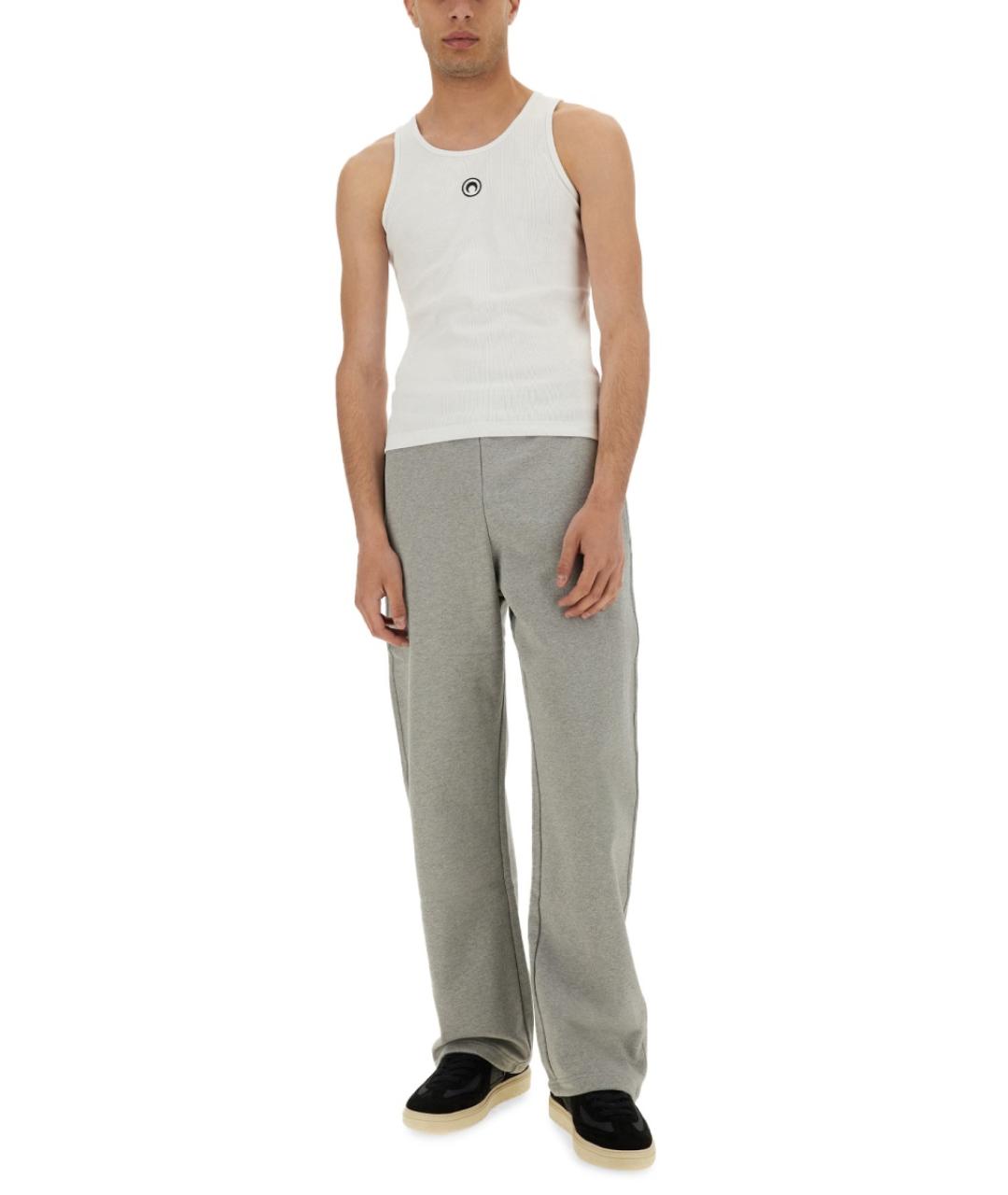 MARINE SERRE Серые хлопковые повседневные брюки, фото 3