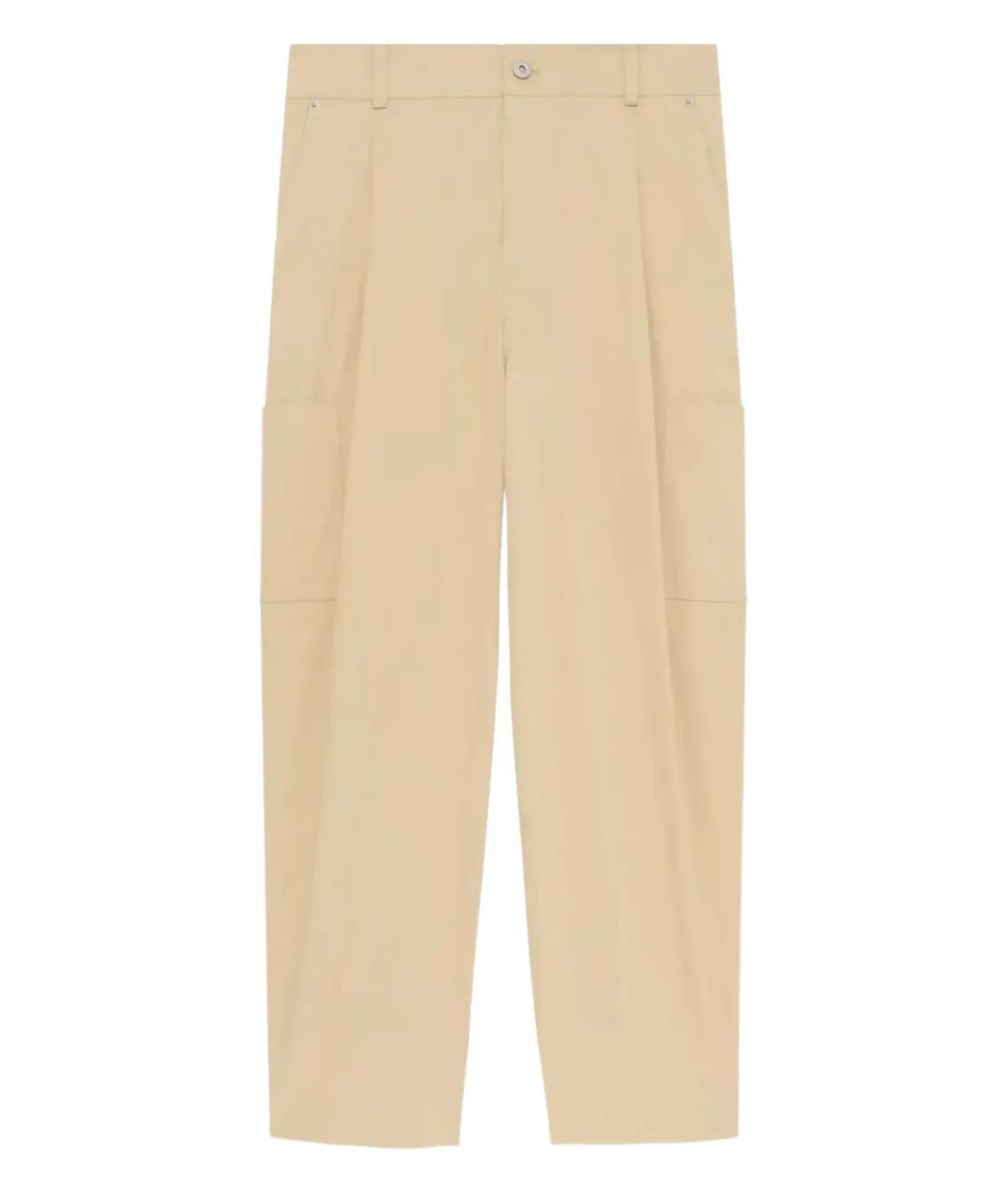Drole de Monsieur Бежевые хлопко-эластановые повседневные брюки, фото 1