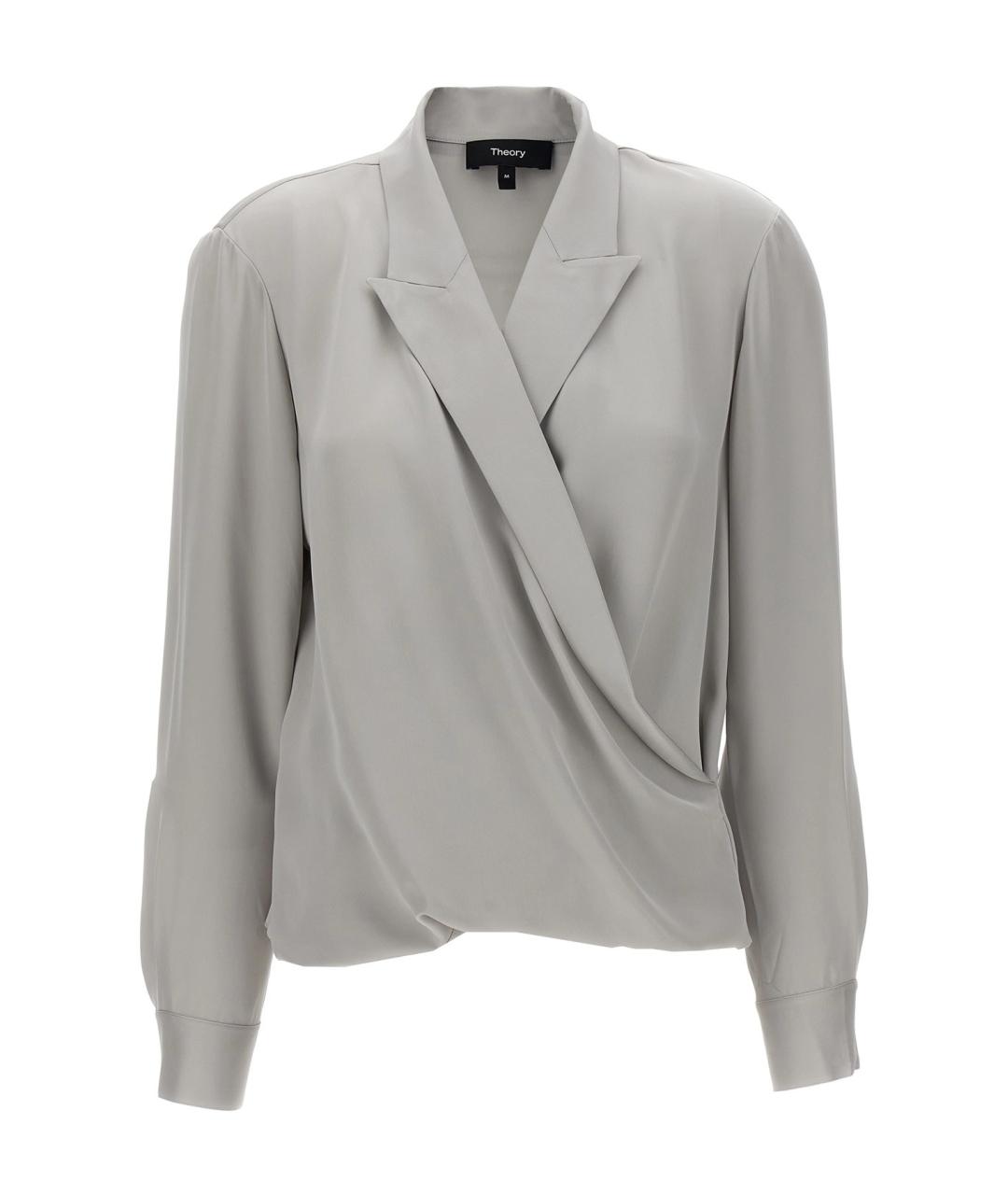 THEORY Серая шелковая рубашка, фото 1