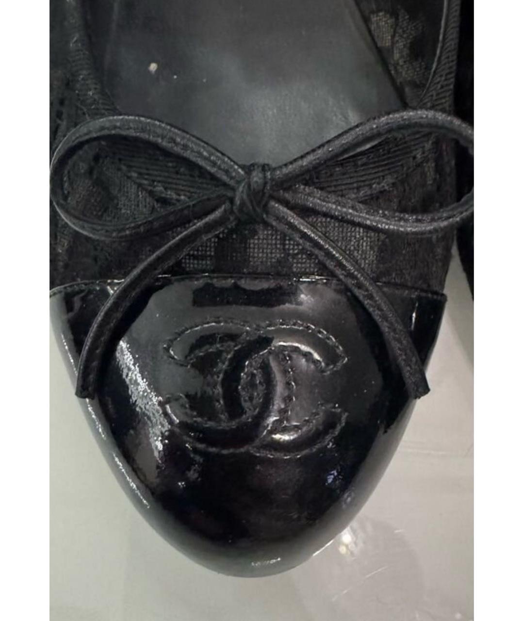 CHANEL Черные кожаные балетки, фото 2