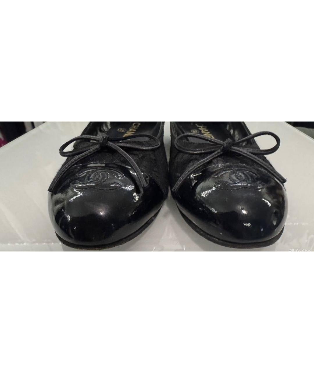 CHANEL Черные кожаные балетки, фото 3