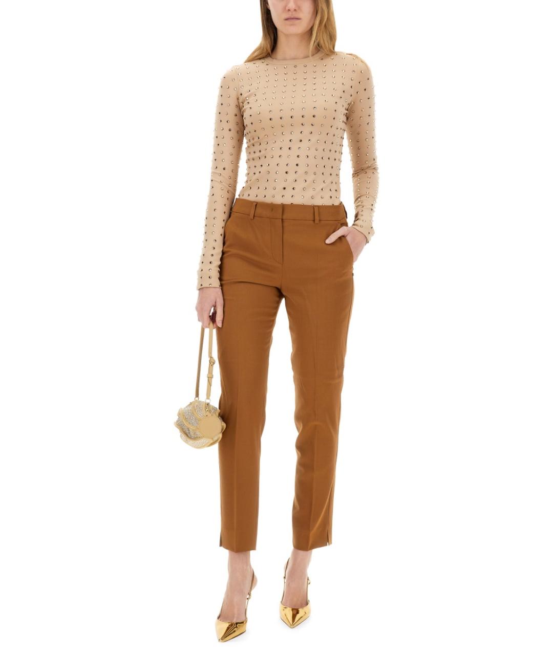 SPORTMAX Бежевая полиамидовая блузы, фото 2