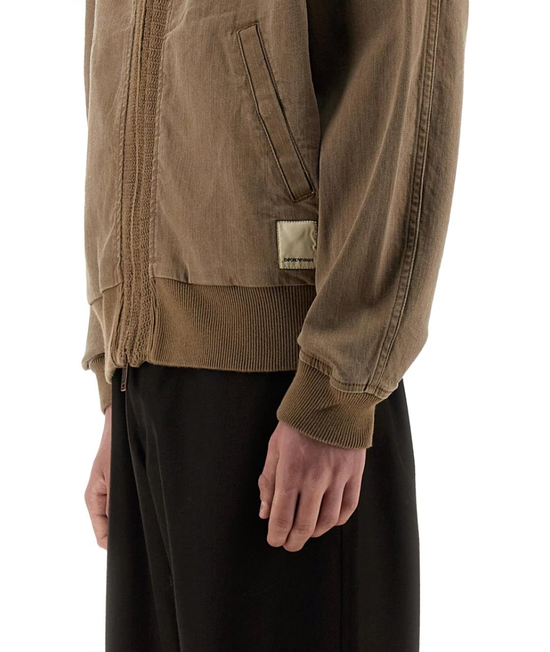 EMPORIO ARMANI Коричневая хлопковая куртка, фото 4