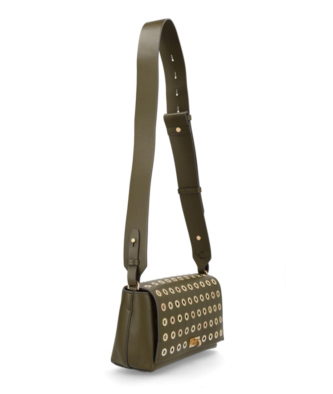 ANYA HINDMARCH Зеленая кожаная сумка через плечо, фото 3