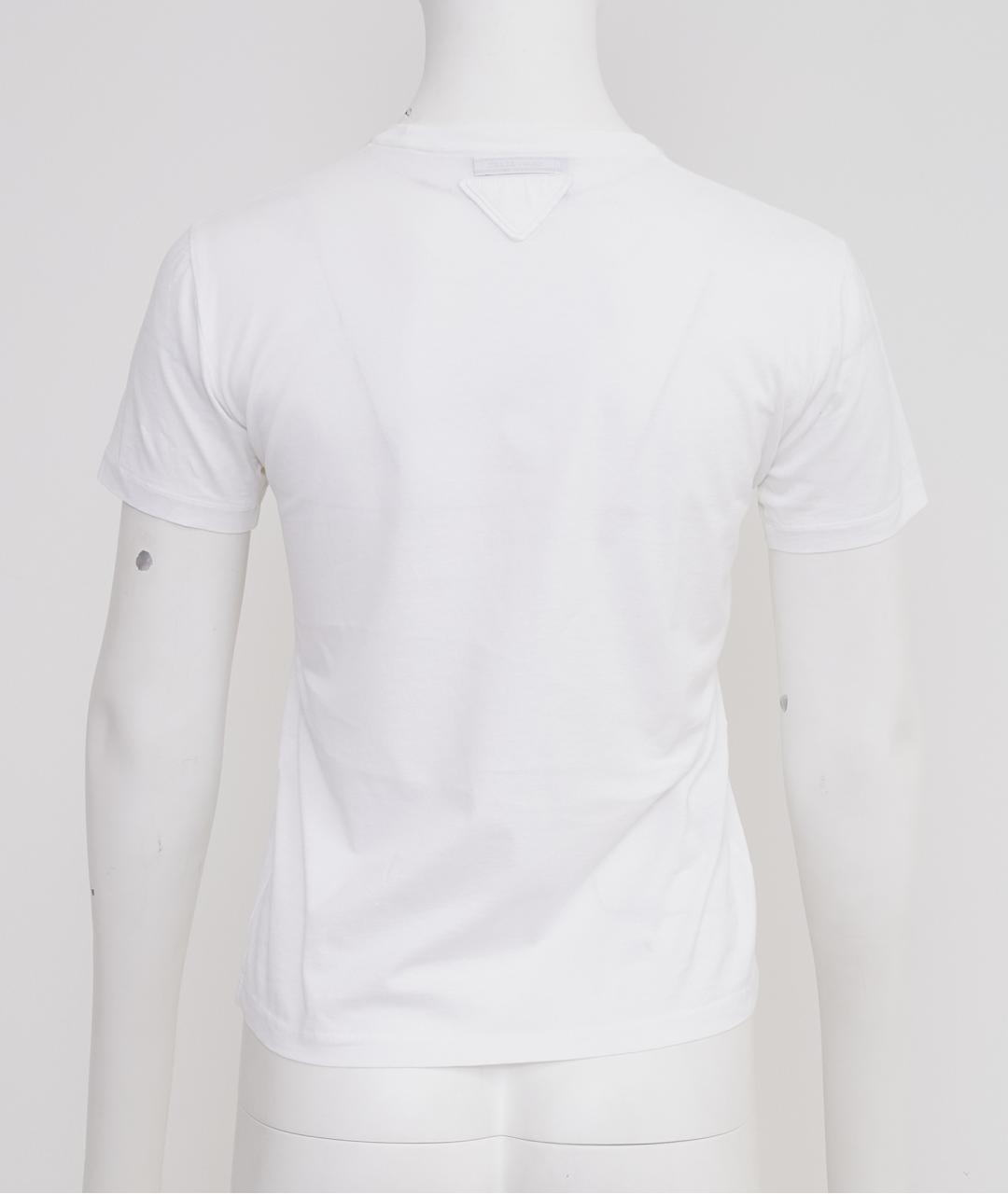 PRADA Белая хлопковая футболка, фото 4