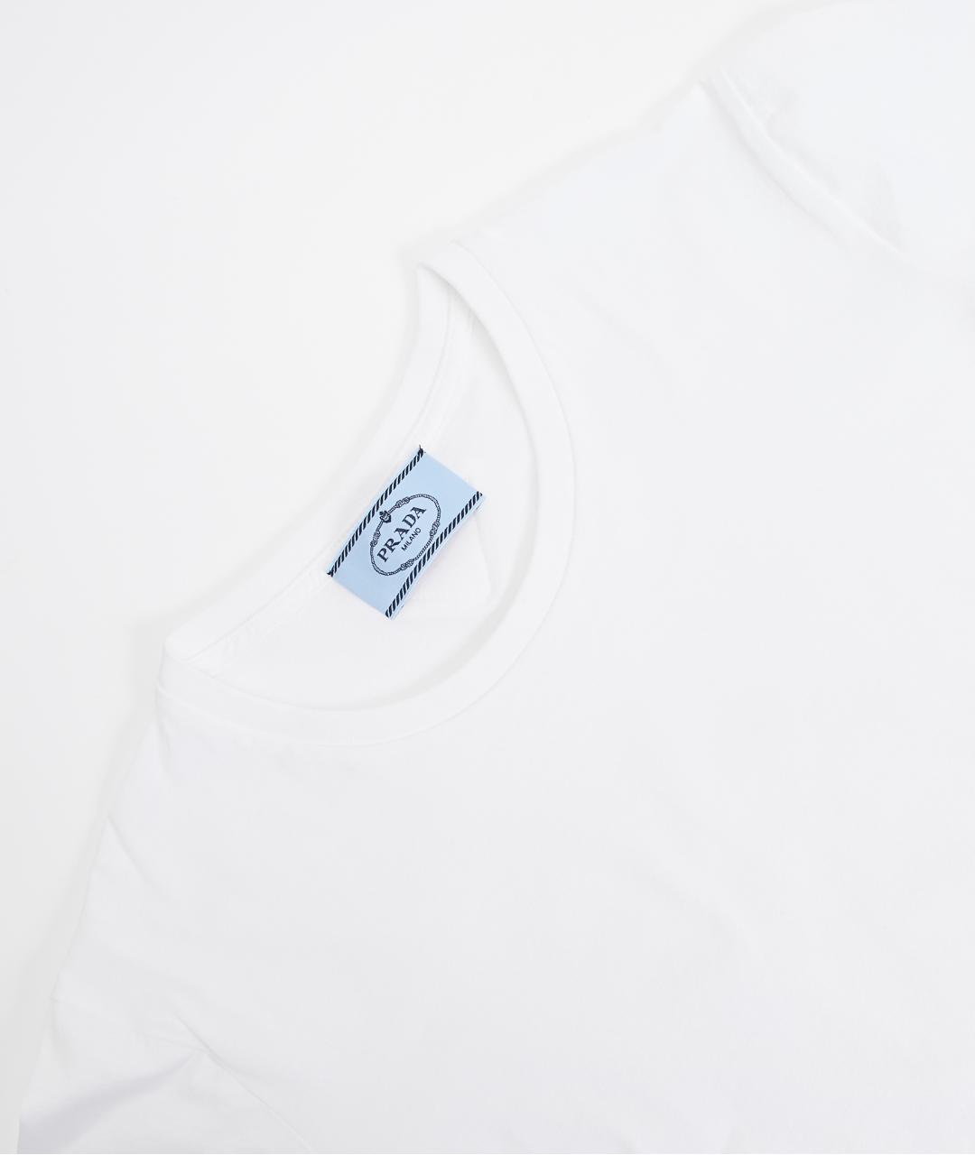PRADA Белая хлопковая футболка, фото 5