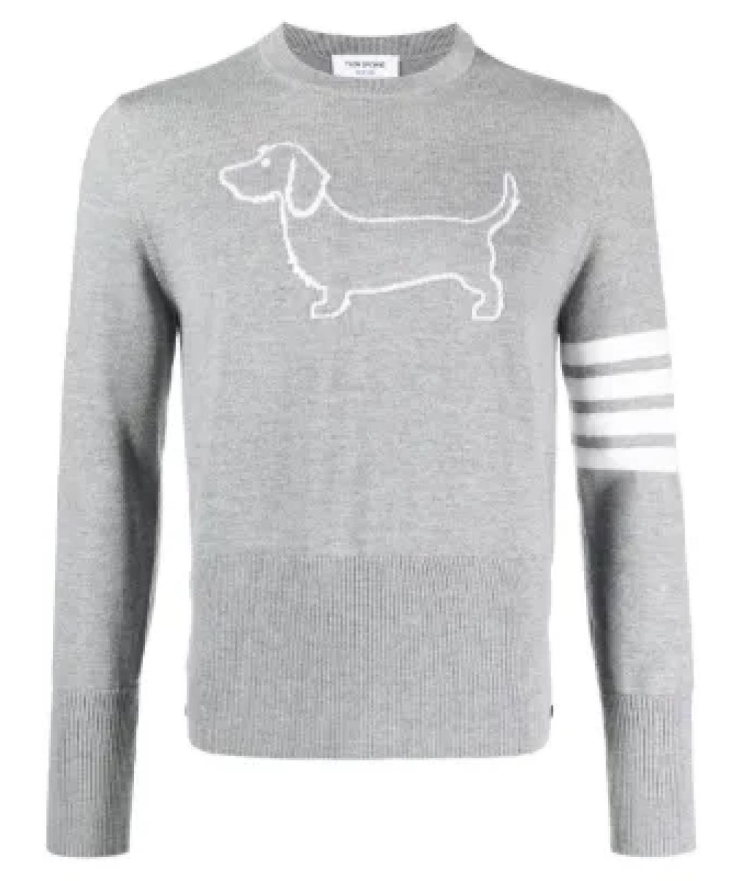 THOM BROWNE Серый шерстяной джемпер / свитер, фото 1