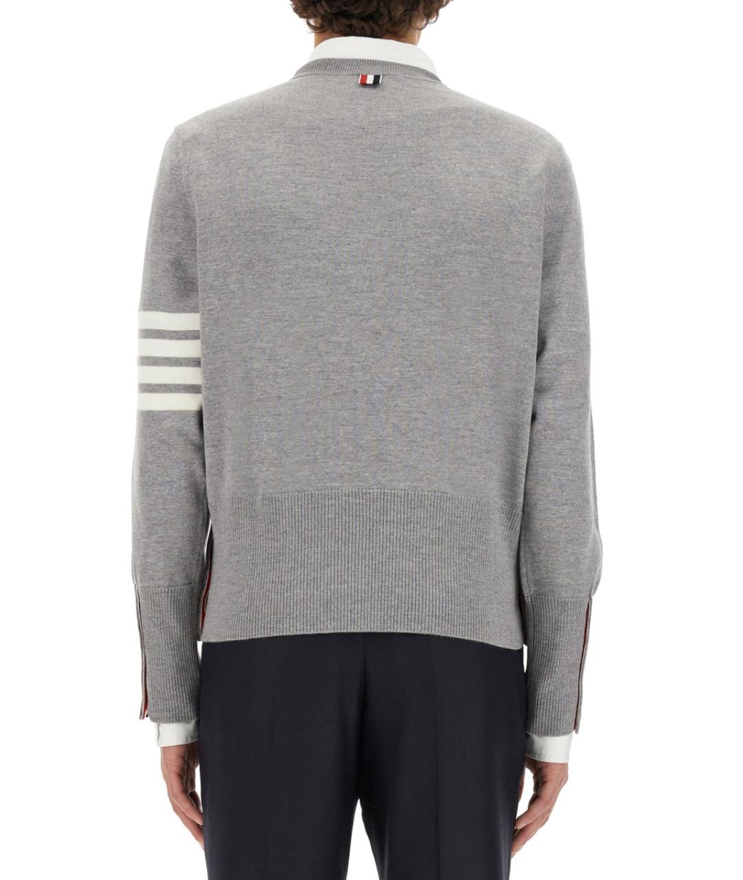 THOM BROWNE Серый шерстяной джемпер / свитер, фото 3