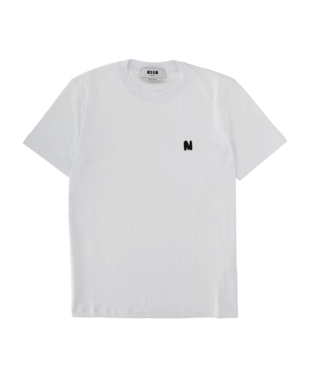 MSGM Белая хлопковая футболка, фото 1