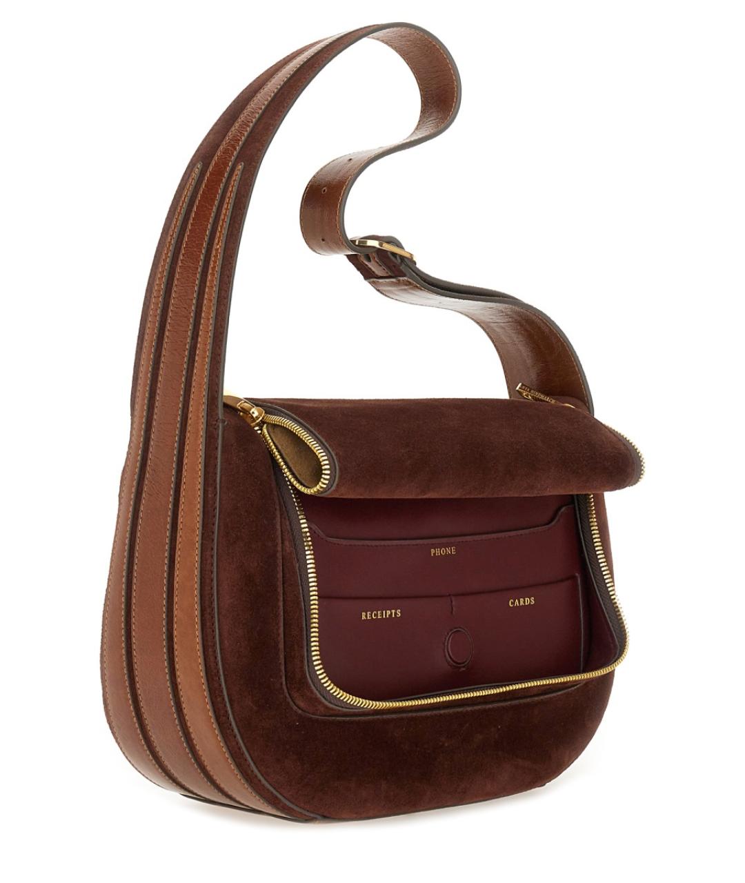 ANYA HINDMARCH Коричневая замшевая сумка через плечо, фото 3