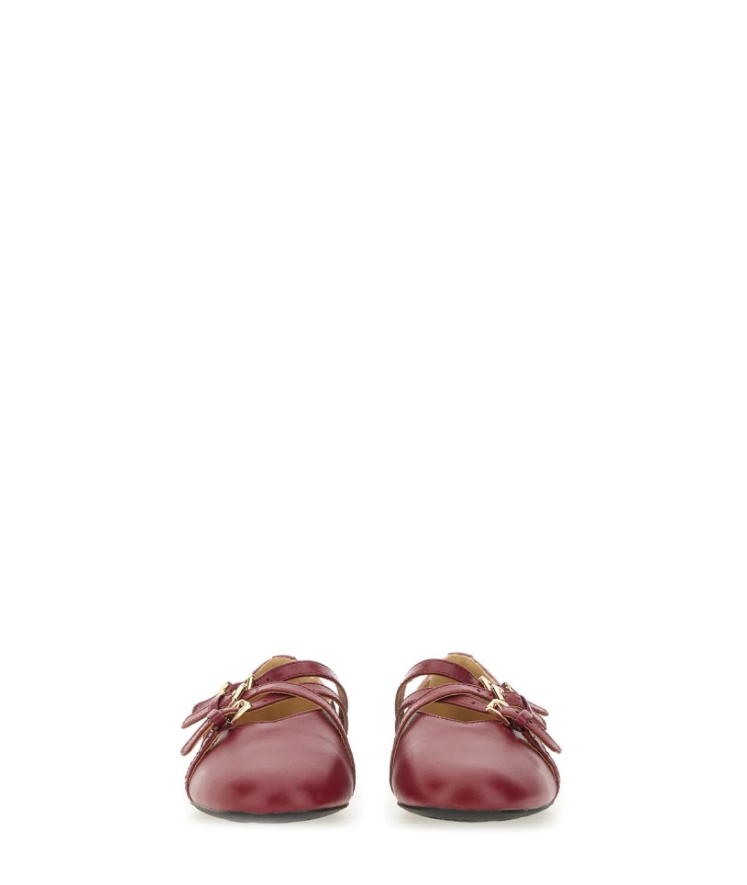 MICHAEL KORS Бордовые кожаные балетки, фото 4
