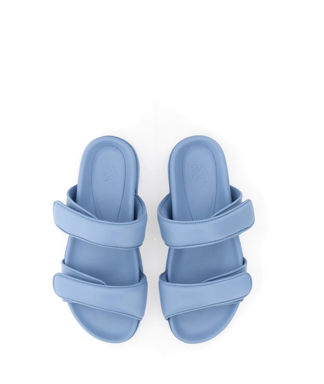 GIABORGHINI Голубые кожаные сандалии, фото 2