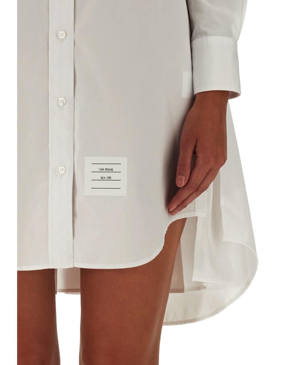 THOM BROWNE Белое хлопковое повседневное платье, фото 5