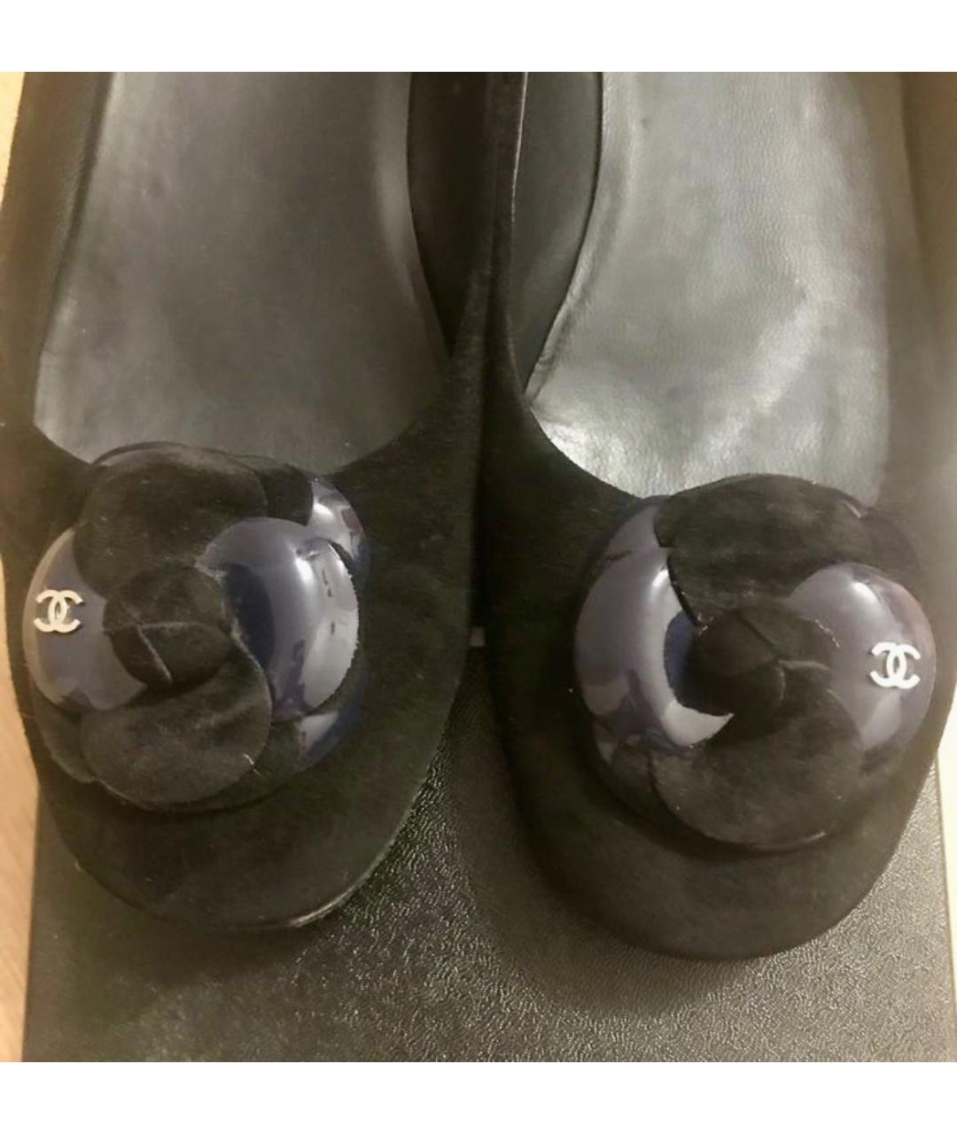 CHANEL Черные замшевые балетки, фото 4