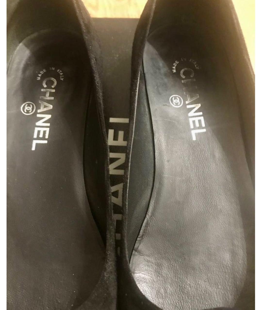 CHANEL Черные замшевые балетки, фото 6